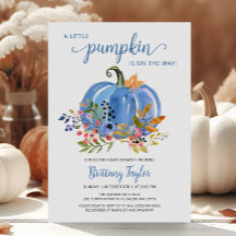 Whimissiskt Blue Pumpkin Baby Shower