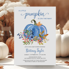 Whimissiskt Blue Pumpkin Baby Shower Inbjudningar