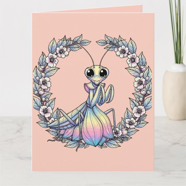 Whimissiskt bönmantis och bergsLaurel Bloss Kort (Framsida)