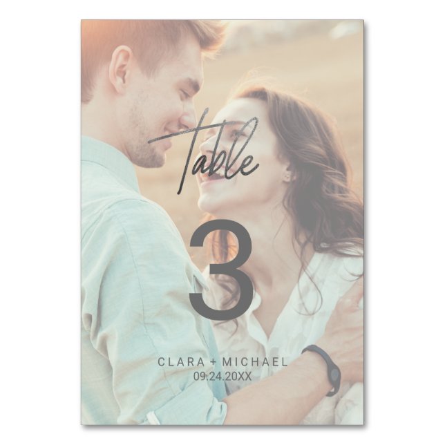 Whimissiskt Bordsnummer med Silver-foto (Framsidan)