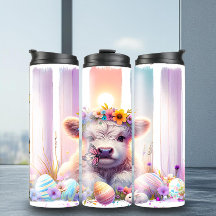 Whimissiskt borshstroke Highland Cow Påsk Tumbler
