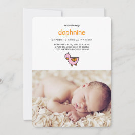 Whimissiskt Cute Ducklings Photo Flicka Birth Meddelande