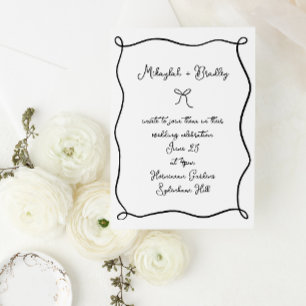 Whimissiskt fack och menyfliksområdet Black & Whit Inbjudningar