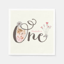 Whimissiskt Foto 1:a födelsedag Rosa Flicka 1