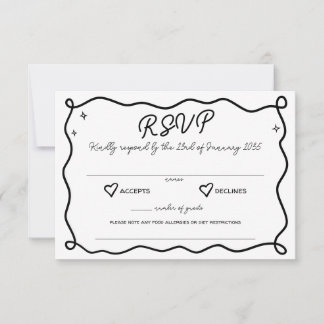 Whimissiskt handritade Hearts Bröllop Kinely Respo OSA Kort
