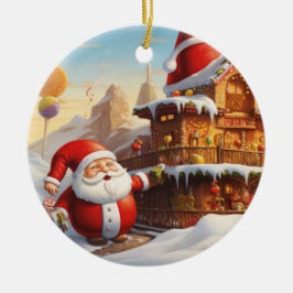 Whimissiskt Jultomten 4 Julgransprydnad Keramik