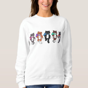 Whimissiskt katt som går på en rad t shirt