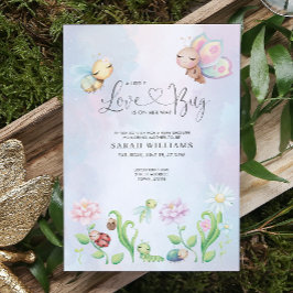 Whimissiskt, lite Kärlek Kryp Regnbåge Baby Shower Inbjudningar