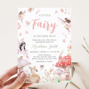 Whimissiskt Little Fairy Baby Shower Inbjudningar
