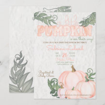 Whimissiskt Little Pumpkin Coral Baby Shower