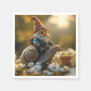 Whimissiskt nome på Snigel Ride Magic Garden Scene Pappersservett