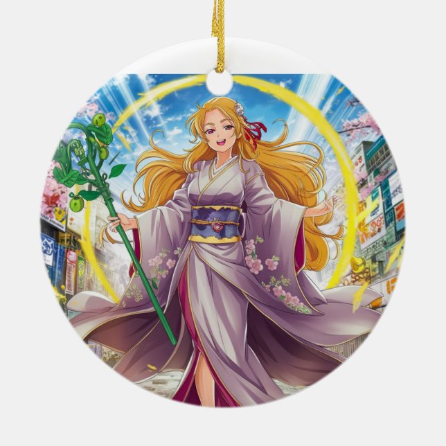 Whimissiskt prydnadsföremål - en magisk pekskärm f julgransprydnad keramik (Baksidan)