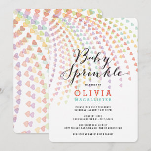 Whimissiskt regnbåge Hearts Colorful Baby Sprinkle Inbjudningar