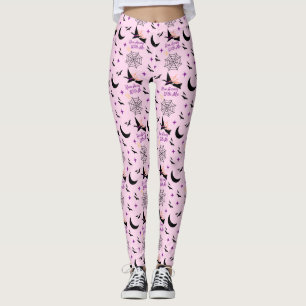 Whimissiskt "Springa Away with Me" Halloween Witch Leggings