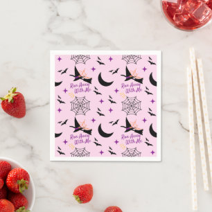 Whimissiskt "Springa Away with Me" Halloween Witch Pappersservett