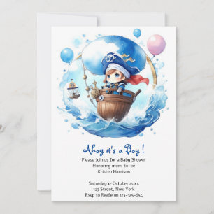 Whimissiskt Vatten: Vatercolor Boy Shower Inbjudningar