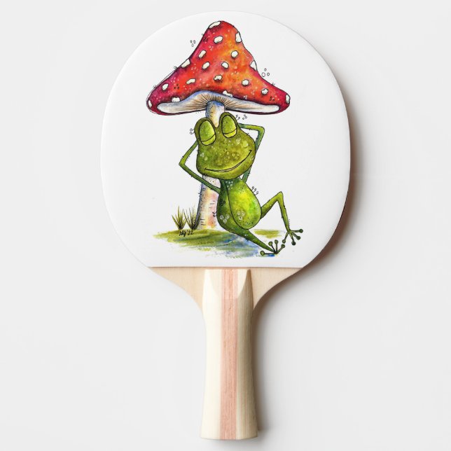 Whimissivt stöpgrol under ett svamprum pingisracket (Framsidan)