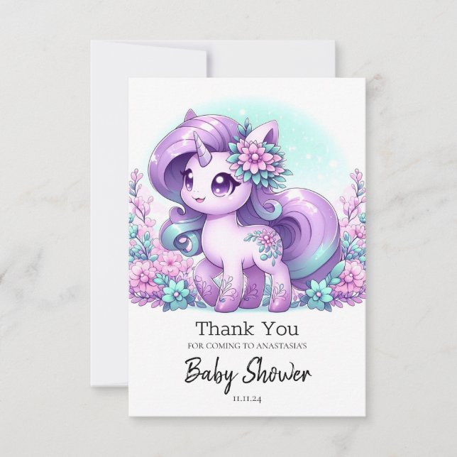 Whimistic Majestic Homcorn Baby Shower Tack Kort (Framsida)
