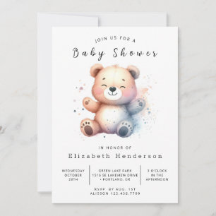 Whimistic Printable Bear Baby Shower Inbjudningar