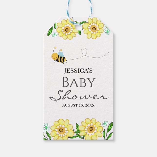 Whimistisk babyhonungsbi Babyskare Presentetikett (Framsidan)