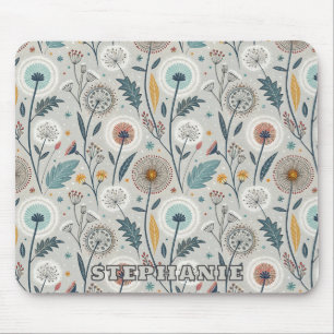 Whimistisk dandelion & Blommigt Folk Art Seamless Musmatta