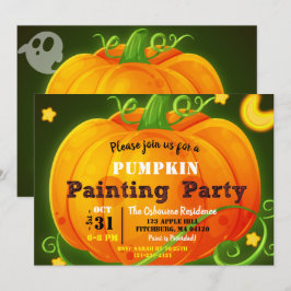 Whimistisk Halloween Pumpkin Carving Spooky Party Inbjudningar