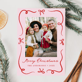 Whimistisk handdränkt kö Rosa 2 Fotojul Julkort