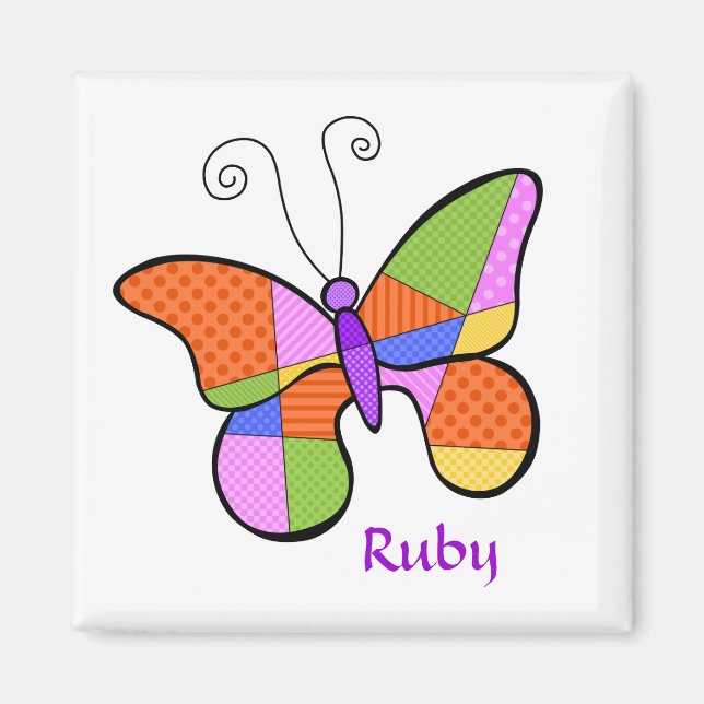 Whimistisk kubism Butterfly Magnet (Framsidan)