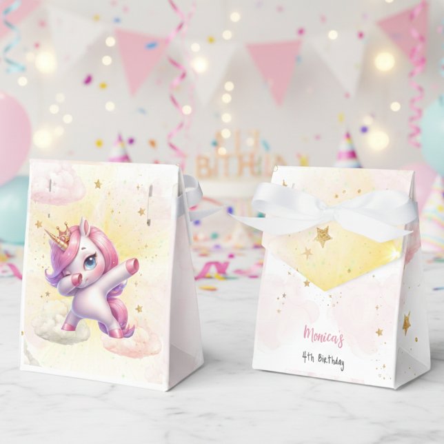 Whimistisk magisk rosa dabbing Unicorn barns födel Presentaskar (Skapare uppladdad)