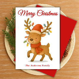 Whimistisk renare med String Ljus jul Julkort