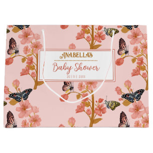 Whimistisk Rosa Boho Butterfly Girl Baby Shower