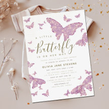 Whimistisk Rosa Butterfly Boho Girl Baby Shower