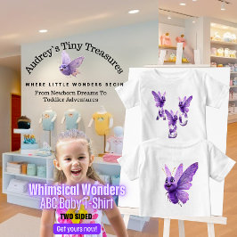 Whimsials Wonders Baby Kortärmad ABC T-Shirt