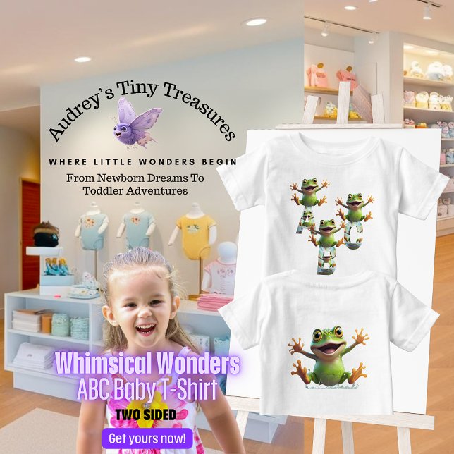 Whimsials Wonders Baby Kortärmad ABC T-Shirt (Skapare uppladdad)