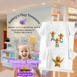 Whimsials Wonders Baby Kortärmad ABC T-Shirt