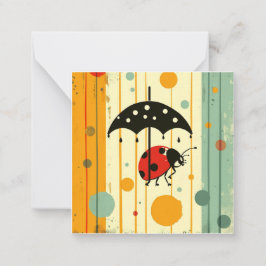 Whimsianska ritare & regndroppar: Ladybug Anteckningskort