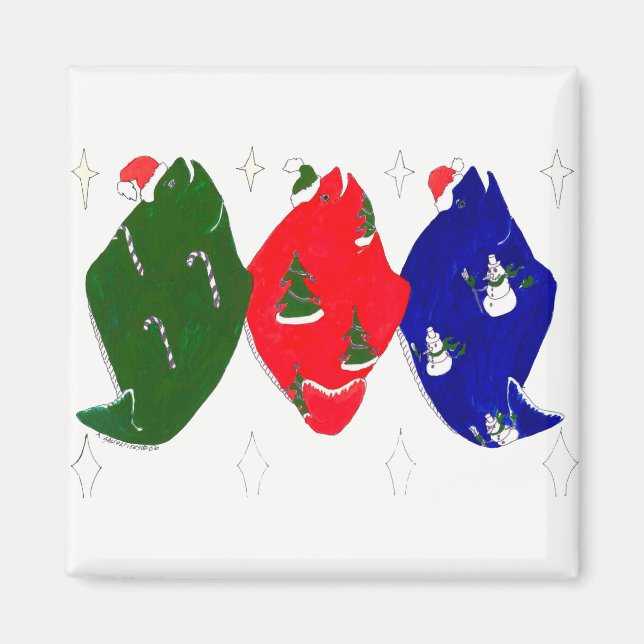 Whimsiative Decorative Alaska jul Halibut Magnet (Framsidan)