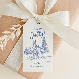 Whimsibel Scribble Vintage jul Presentetikett