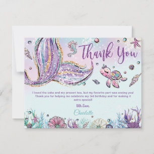 Whimsic Chic Sjöjungfru Svan Baby Shower Birthday Tack Kort