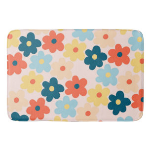 Whimsic Colorful Blommigt Retro Cheerful Preppy Badrumsmatta