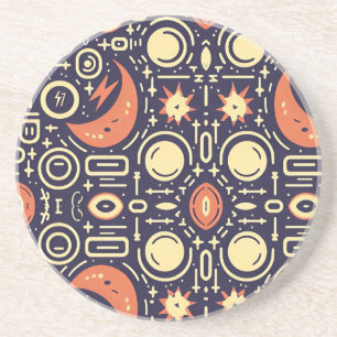 Whimsic Night Himlar - Colorful Mönster Design Underlägg