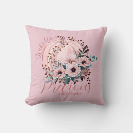 Whimsic Rosa Pumpkin Autumn Blommigt Girly Kudde