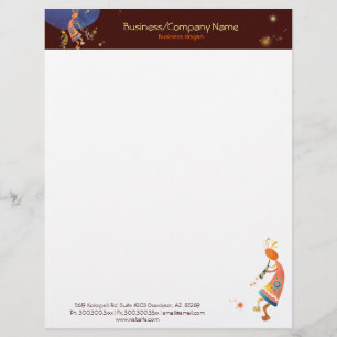 Whimsic Rustic Kokopelli Business Brevhuvud