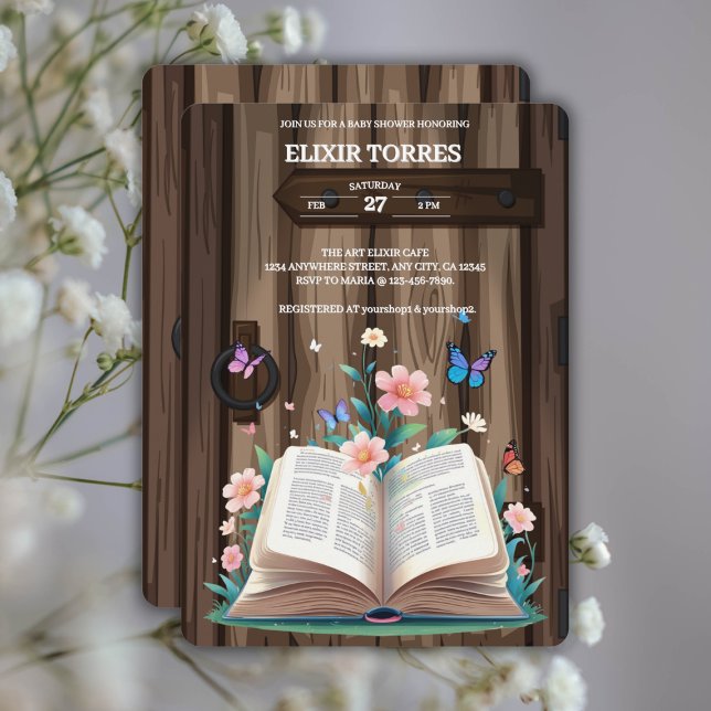 Whimsic Rustic Storybook Baby Shower Inbjudningar (Skapare uppladdad)