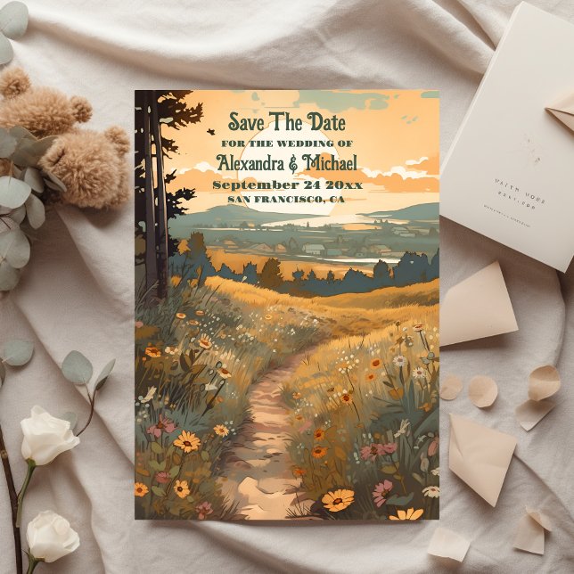 Whimsic Rustic Wildburn Meadow Bröllop Spara Datumet (Skapare uppladdad)