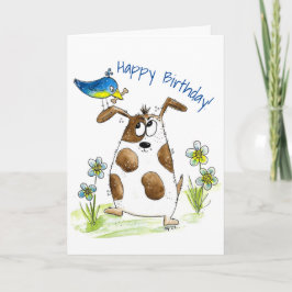 Whimsic Spoted Hund med Bird Kort
