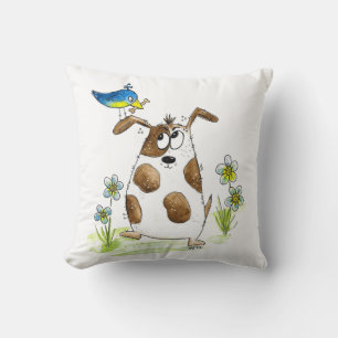 Whimsic Spoted Hund med Bird Kudde