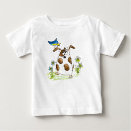 Whimsic Spoted Hund med Bird T Shirt