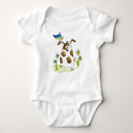 Whimsic Spoted Hund med Bird T Shirt