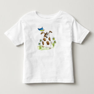 Whimsic Spoted Hund med Bird T Shirt